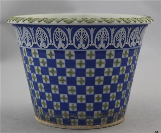 A Wedgwood Diceware three colour jasper cache pot, 19th century, 10.5cm.